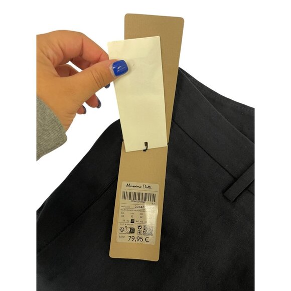 Massimo Dutti Mens Dress Pants EU 42 US 32 Navy Blue Straight Leg 0084/102 NWT - Picture 5 of 16